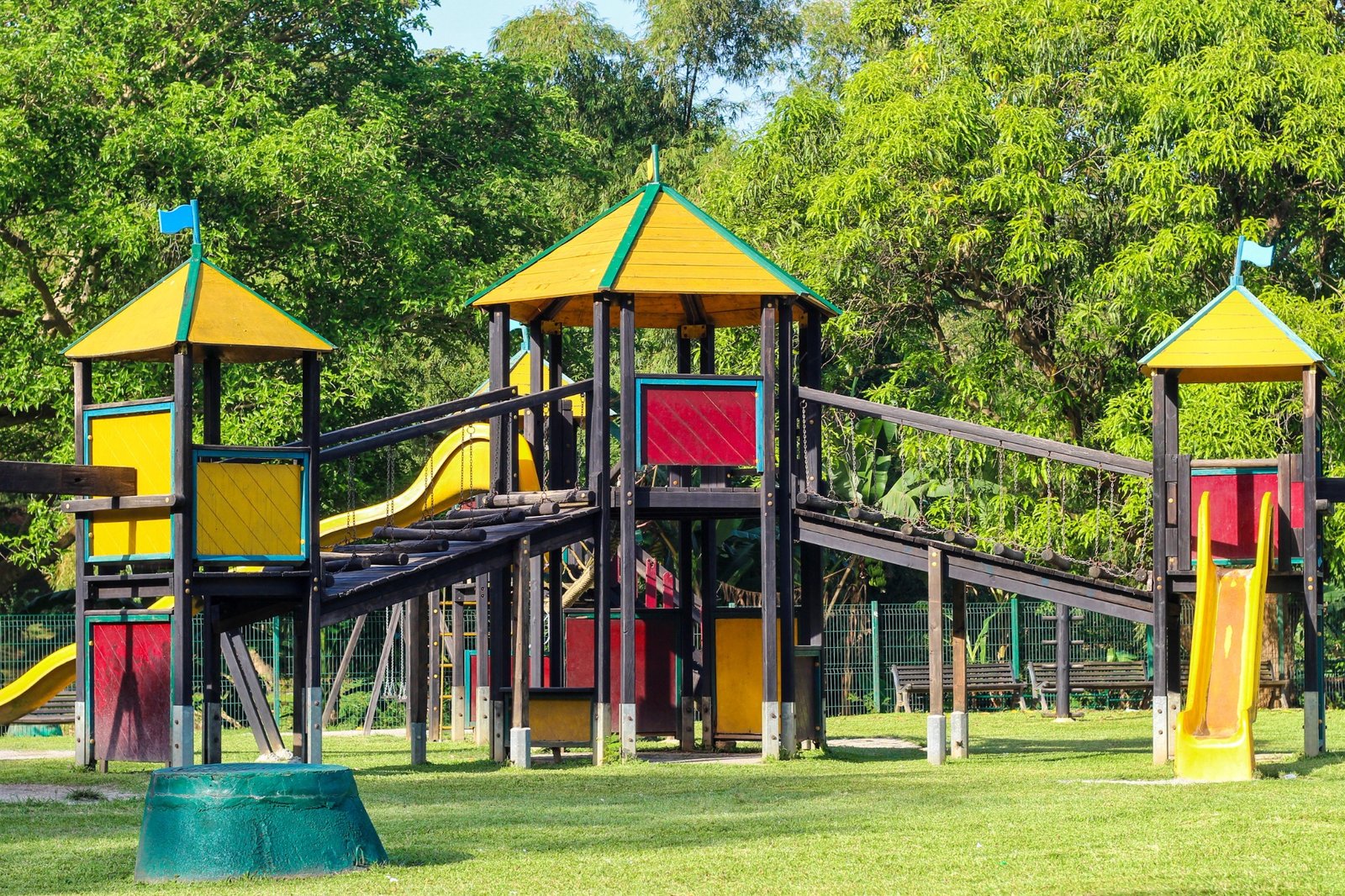 Children’s playground in a green garden