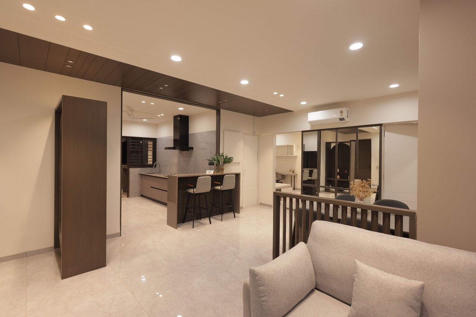 Spacious 3 BHK living and dining area